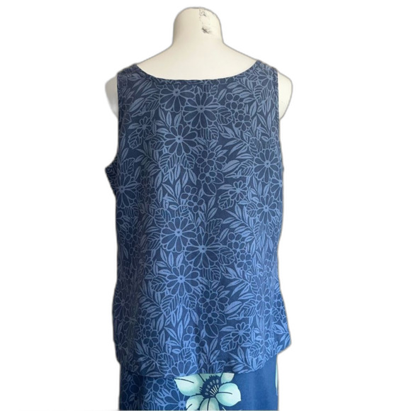 Tommy Bahama Silk Tank Top Blouse Blue M Medium - Picture 3 of 5